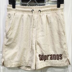 SP x Sopranos Famiglia Off White Seersucker Lifestyle Shorts Men's Size Small